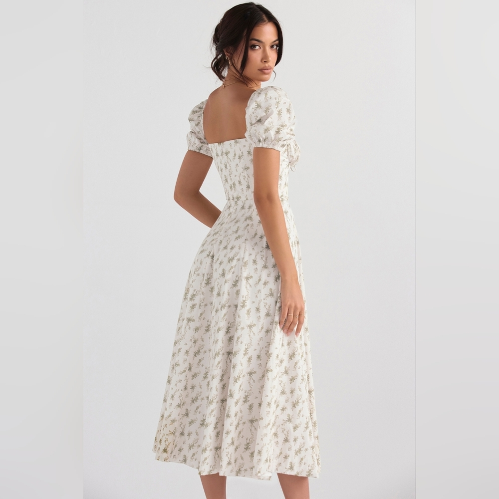 NWT House of CB Tallulah garden print Corset puff sleeve midi sundress Dress S - Picture 3 of 7